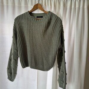 moon & madison Textured Knit Sweater in Olive